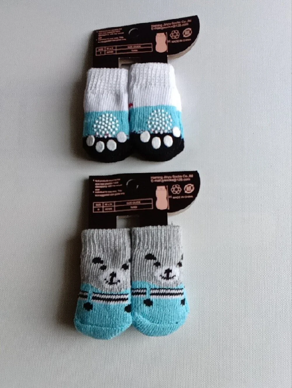 (2pack) Anti-Slip Dog 🐶 Socks & Cat 😺 Socks Paw Protector Size Small